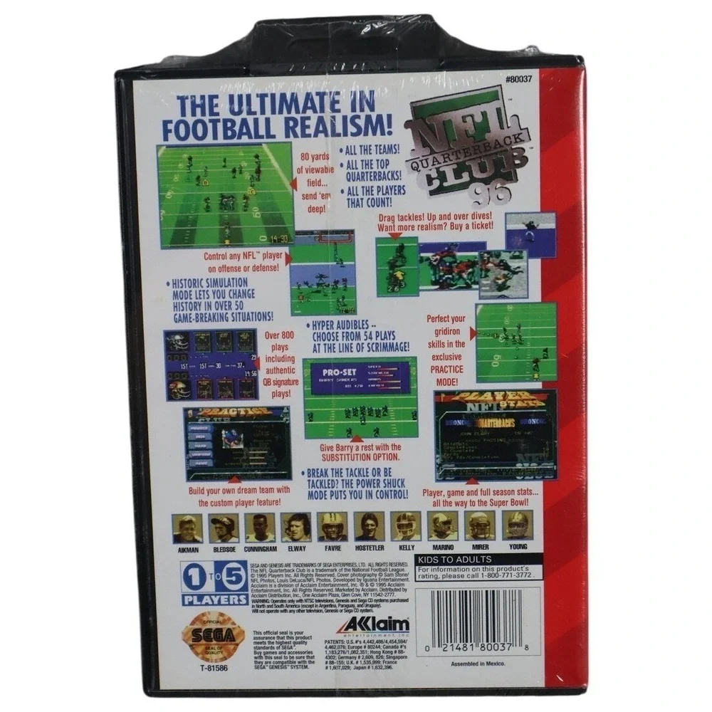 Brand‎ New Factory Sealed NFL Quarterback Club 96 Sega Genesis Acclaim Sports